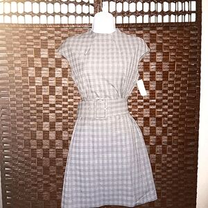 Theory Elegant Gray Plaid Women's Dress